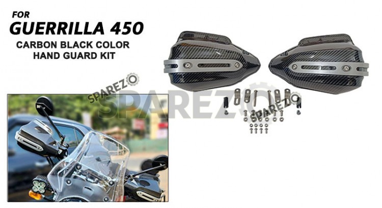 Fit For Royal Enfield Guerrilla 450 Hand Guard Kit Carbon Black Color - SPAREZO